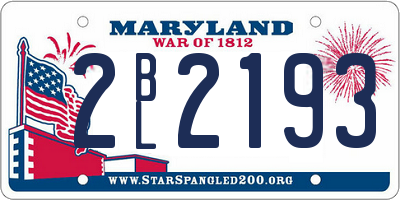 MD license plate 2BL2193