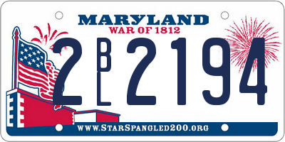 MD license plate 2BL2194