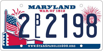 MD license plate 2BL2198