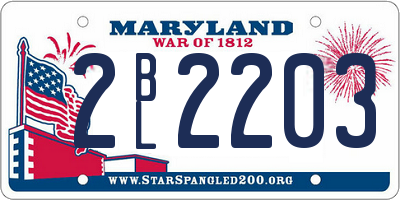 MD license plate 2BL2203