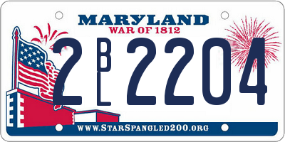 MD license plate 2BL2204