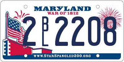MD license plate 2BL2208