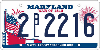 MD license plate 2BL2216