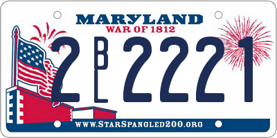 MD license plate 2BL2221