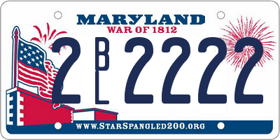 MD license plate 2BL2222