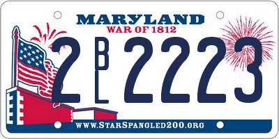 MD license plate 2BL2223