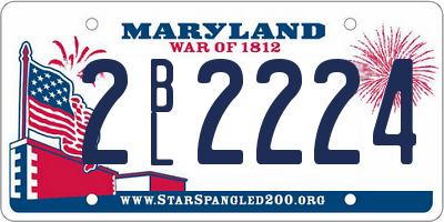 MD license plate 2BL2224