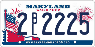 MD license plate 2BL2225