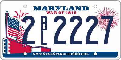 MD license plate 2BL2227