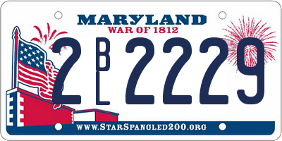 MD license plate 2BL2229