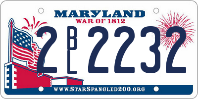 MD license plate 2BL2232