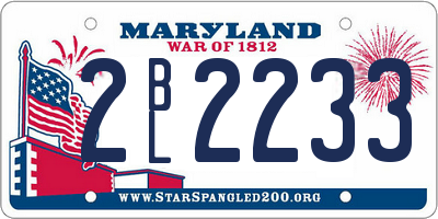 MD license plate 2BL2233