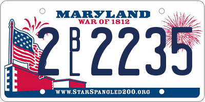 MD license plate 2BL2235