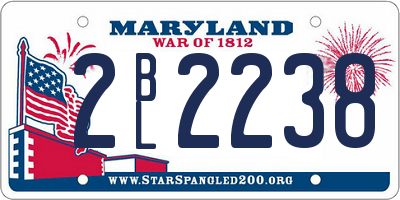 MD license plate 2BL2238