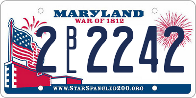 MD license plate 2BL2242
