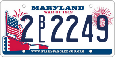 MD license plate 2BL2249