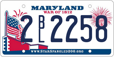 MD license plate 2BL2258