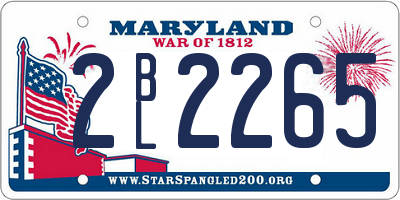 MD license plate 2BL2265