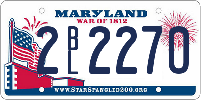 MD license plate 2BL2270