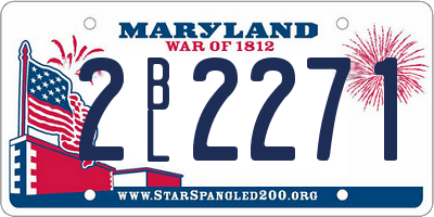 MD license plate 2BL2271