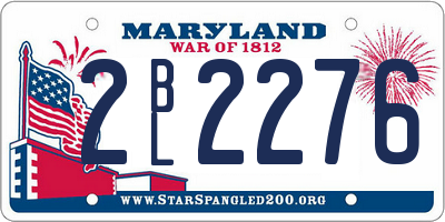 MD license plate 2BL2276