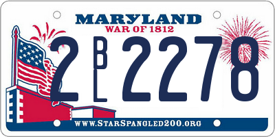 MD license plate 2BL2278