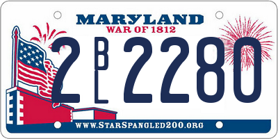 MD license plate 2BL2280