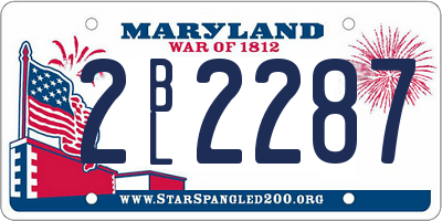 MD license plate 2BL2287