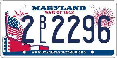 MD license plate 2BL2296