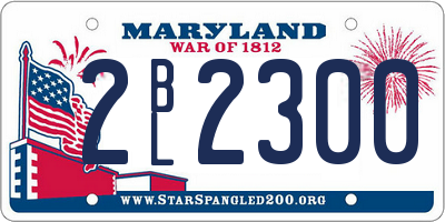 MD license plate 2BL2300