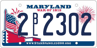 MD license plate 2BL2302