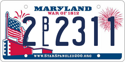 MD license plate 2BL2311