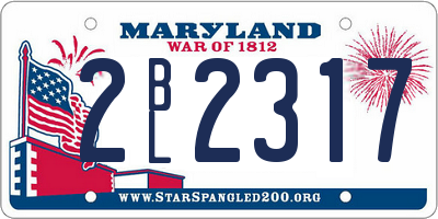 MD license plate 2BL2317