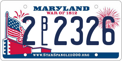 MD license plate 2BL2326