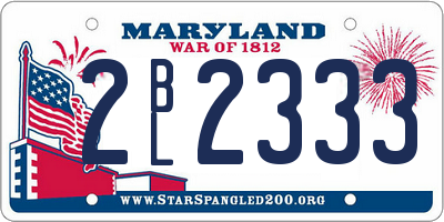 MD license plate 2BL2333