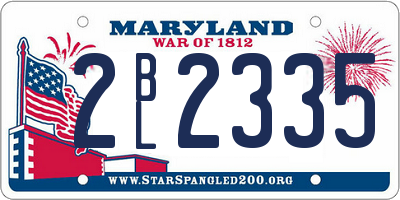 MD license plate 2BL2335
