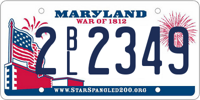 MD license plate 2BL2349
