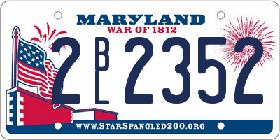 MD license plate 2BL2352