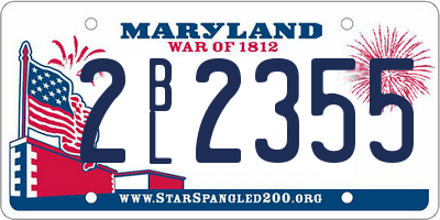 MD license plate 2BL2355