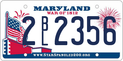 MD license plate 2BL2356