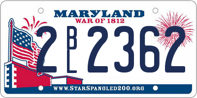 MD license plate 2BL2362