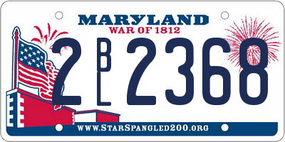 MD license plate 2BL2368