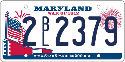 MD license plate 2BL2379