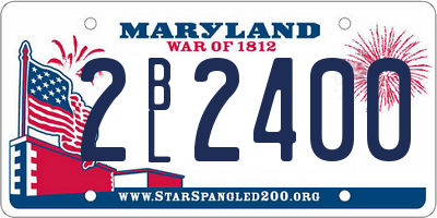 MD license plate 2BL2400
