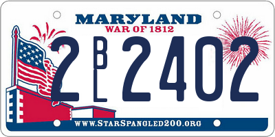 MD license plate 2BL2402