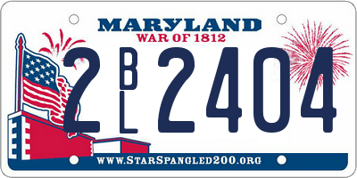 MD license plate 2BL2404
