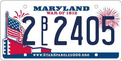 MD license plate 2BL2405