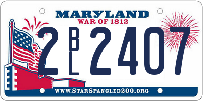 MD license plate 2BL2407
