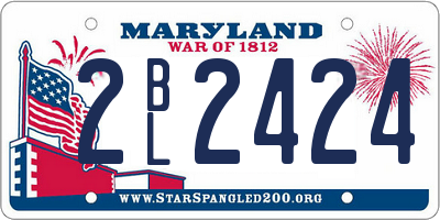 MD license plate 2BL2424