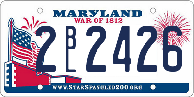 MD license plate 2BL2426